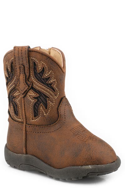 Roper Infant's Brown Mesh Western Underlay Design Boot