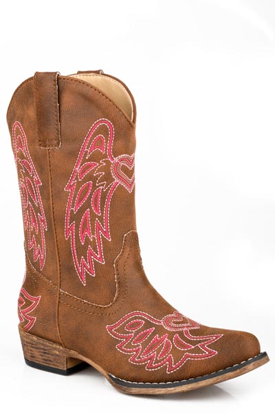 Roper Little Kid's Pink Wing Embroidery Western Boot