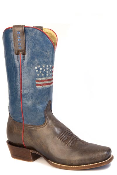 Roper Men's Flag Embroidered Western Boot