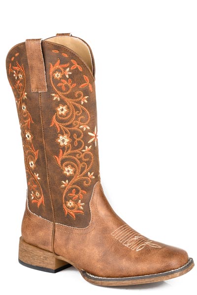 Roper Women's Floral Embroidery Square Toe Boot