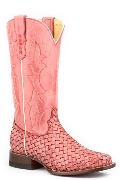 Roper Women's Woven Leather Vamp Western Boot