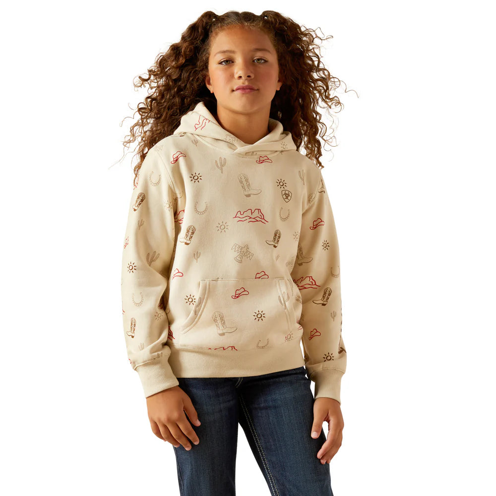 Ariat Girl's Western Stamps Hoodie