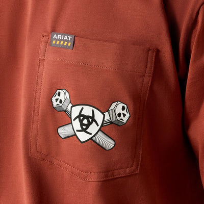 Ariat Men's Rebar Cotton Strong Bolt Skull T-Shirt