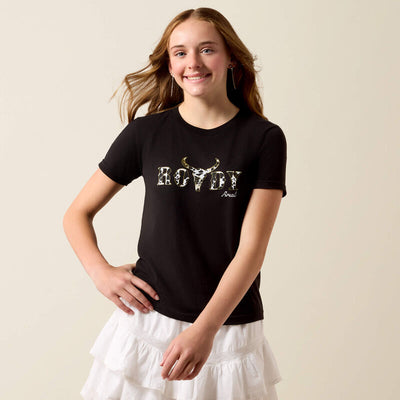Ariat Girl's Rowdy Cow Skull T-Shirt
