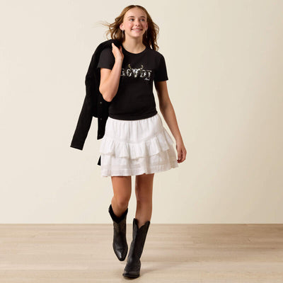 Ariat Girl's Rowdy Cow Skull T-Shirt