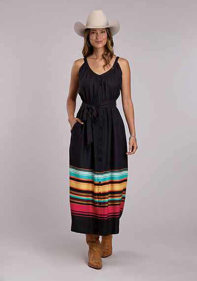 Stetson Women's Stripe Border Print Dress