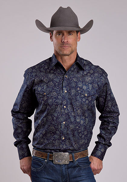 Stetson Men's Allover Print Western Shirt