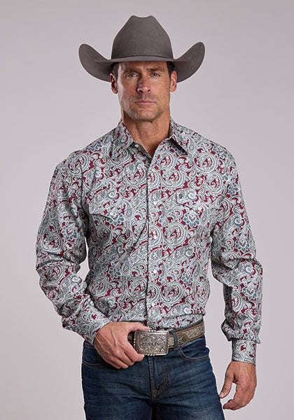Stetson Men's Paisley Print Western Shirt