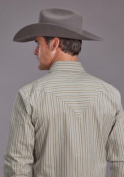 Roper Men's Ticking Dobby Stripe Western Shirt