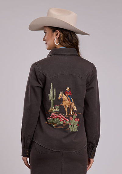 Stetson Women's Denim Blouse with Embroidery
