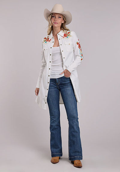 Stetson Women's White Denim Shirt Dress