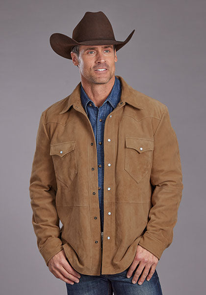Stetson Men's Novelty Suede Leather Shirt Jacket