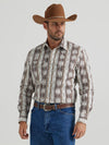 Wrangler Men's Checotah Print Western Shirt - Sand