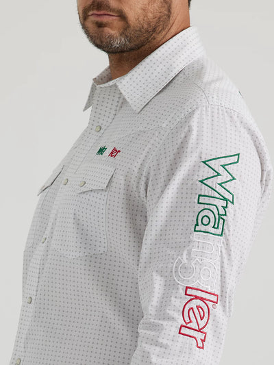 Wrangler Men's Logo Mexico Printed Shirt