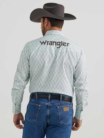 Wrangler Men's Aqua Print Shirt