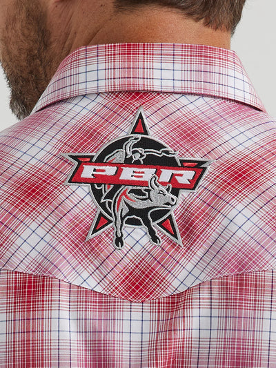 Wrangler Men's PBR Logo Plaid Shirt