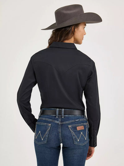 Wrangler Women's Sierra Slim Button Down Shirt - Black