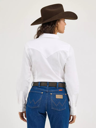 Wrangler Women's Sierra Slim Button Down Shirt - White