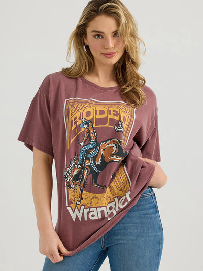 Wrangler Women's Acid Wash Graphic Oversized Tee