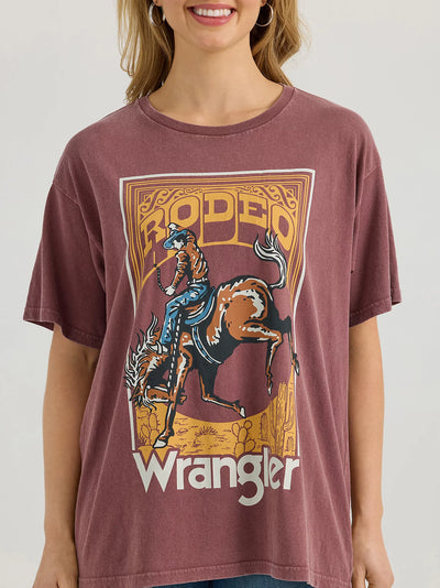 Wrangler Women's Acid Wash Graphic Oversized Tee