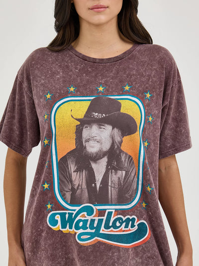 Wrangler Women's Waylon Jennings Oversized Band Tee