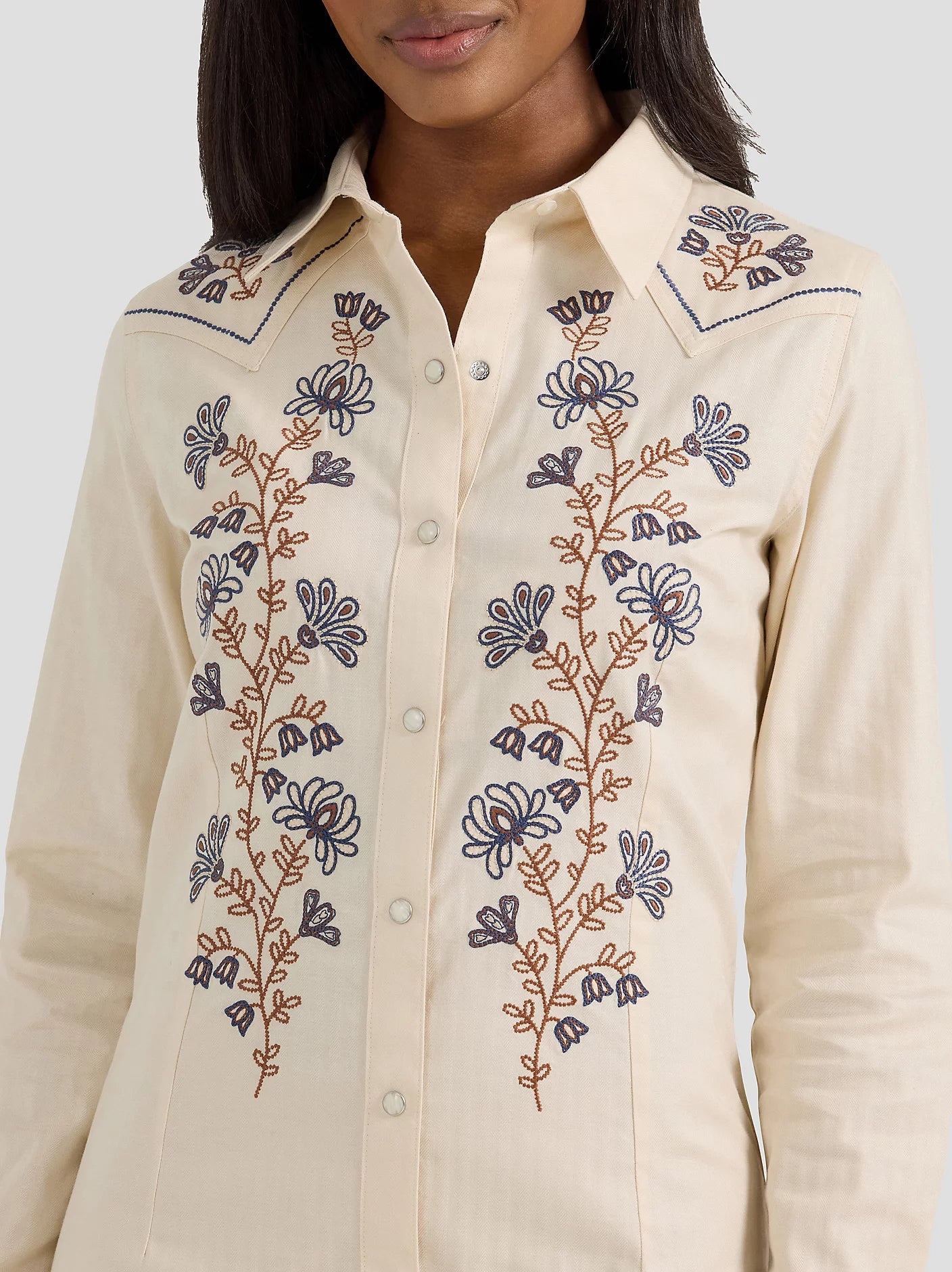 Wrangler Women's Embroidered Wildflower Shirt Dress - Centerville Western Store Wrangler Women's Embroidered Wildflower Shirt Dress - Centerville Western Store
