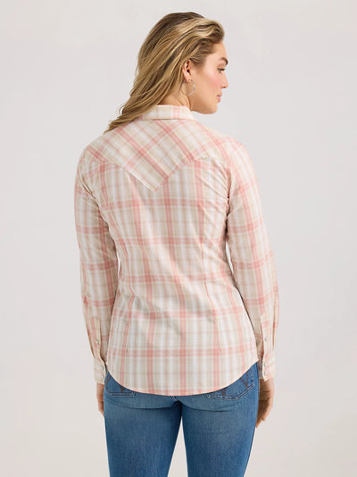 Wrangler Women's Plaid Slim Western Snap Shirt