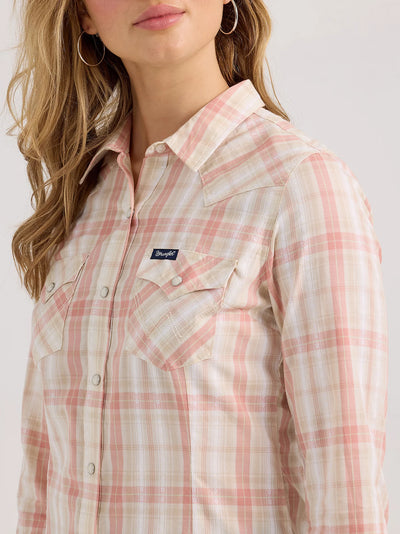 Wrangler Women's Plaid Slim Western Snap Shirt