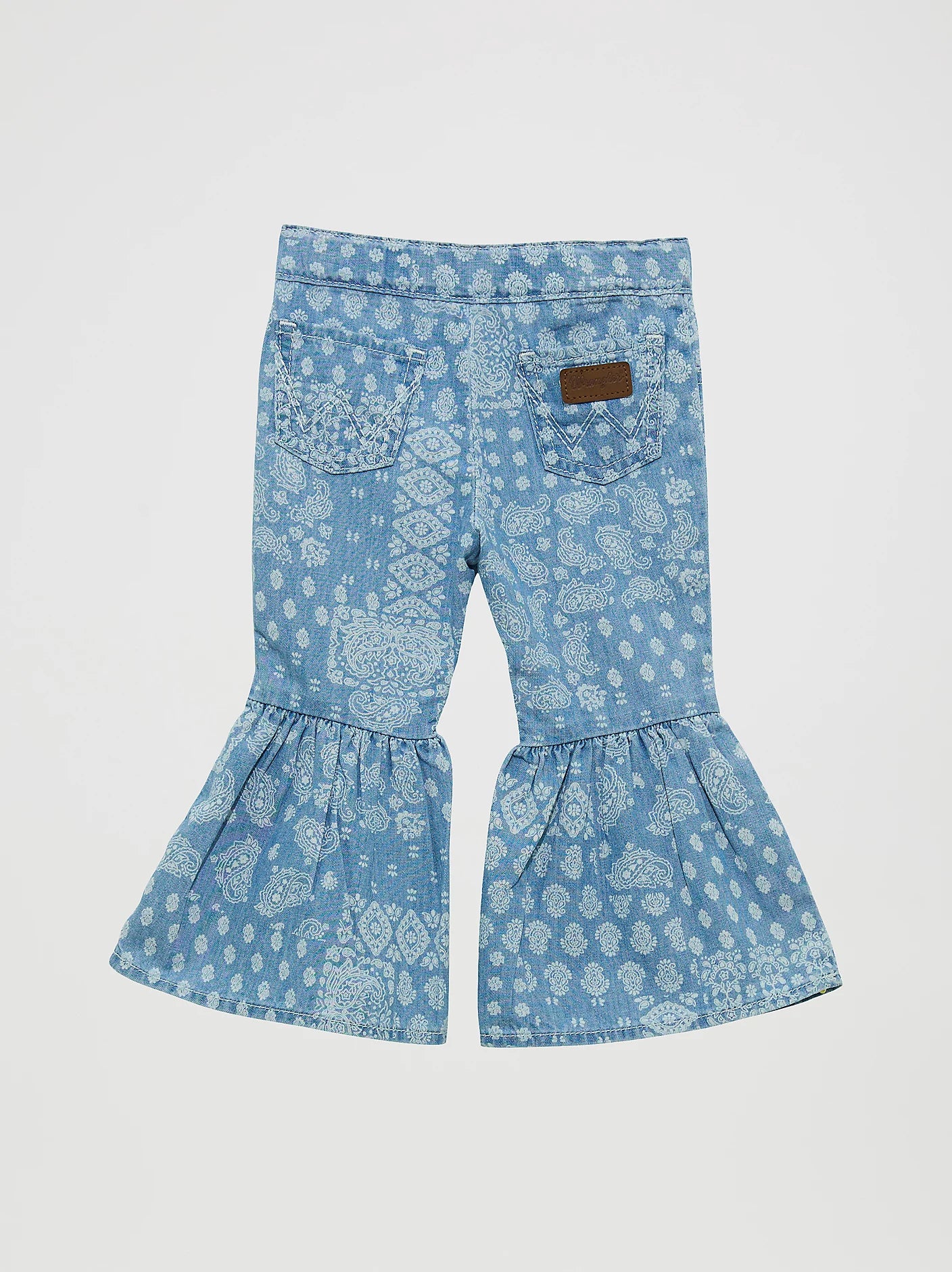 Wrangler Little Girl's Bandana Print Ruffle Flare Jean