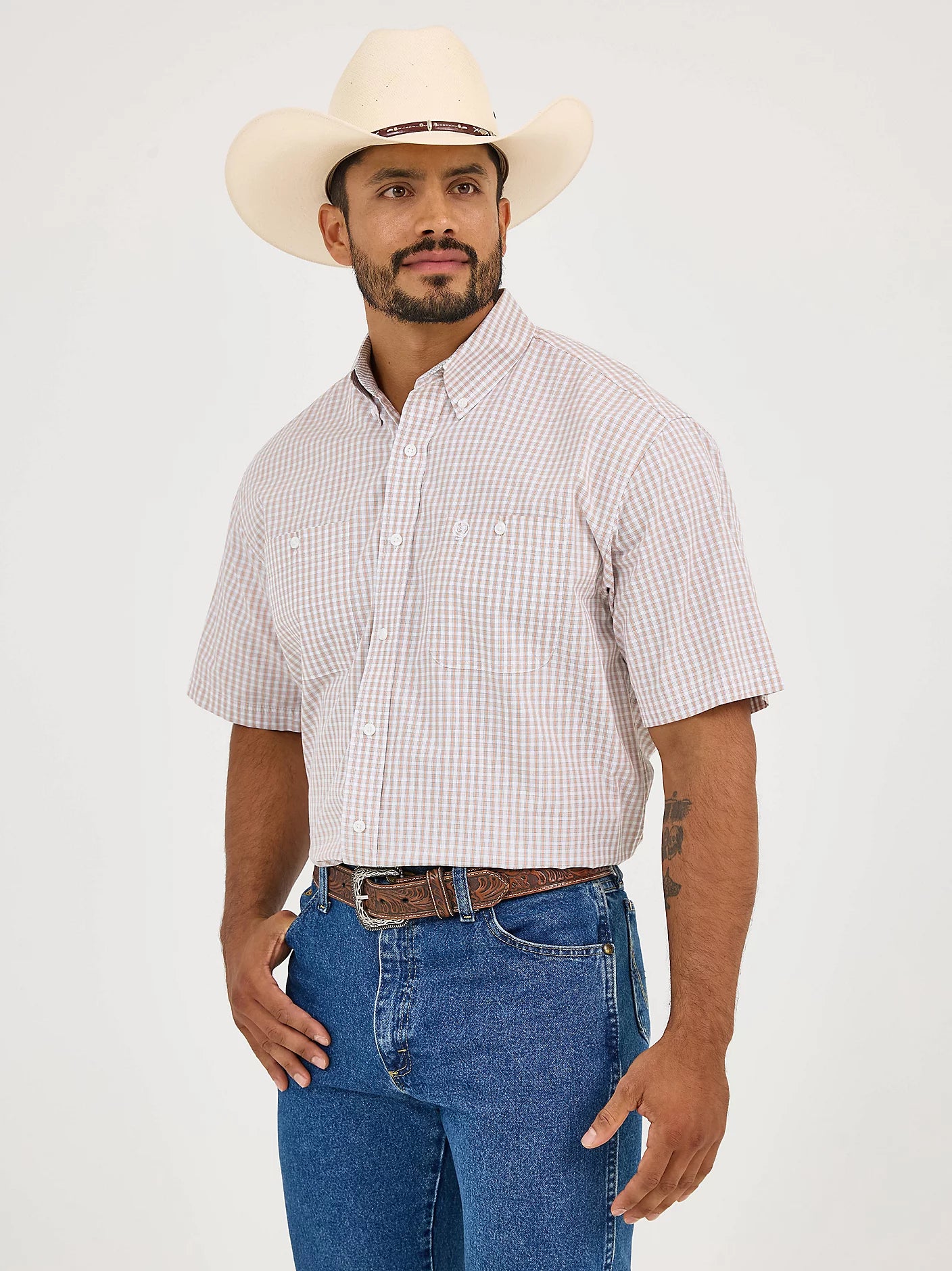 Wrangler Men's George Strait Plaid Western Shirt