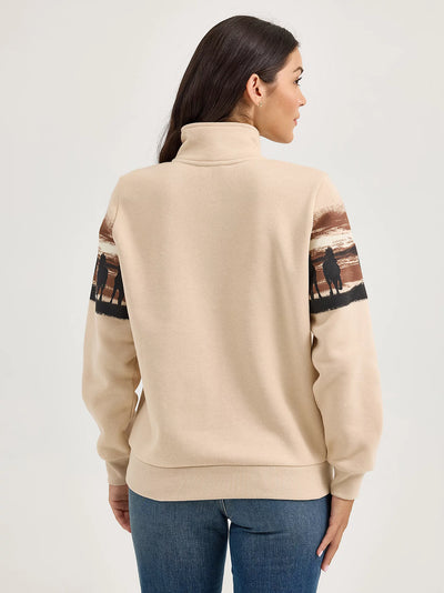 Wrangler Women's Western Quarter Zip Sweatshirt