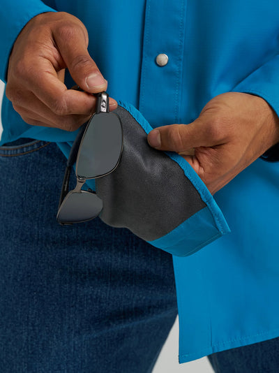 Wrangler Men's Performance Solid Shirt - Teal