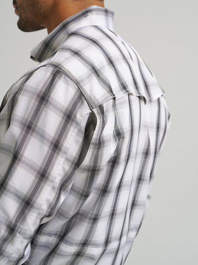 Wrangler Men's Performance Plaid Shirt - Grey