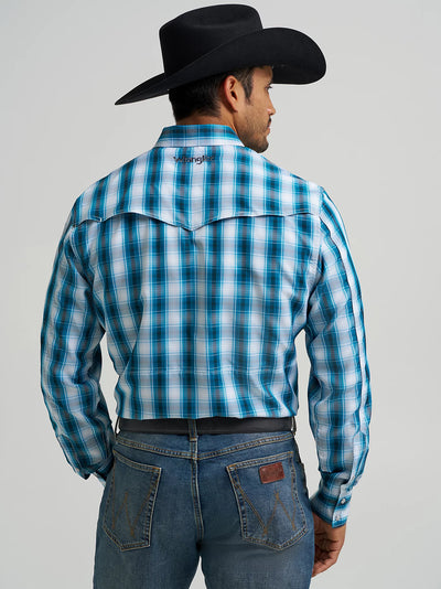Wrangler Men's Performance Plaid Shirt - Teal