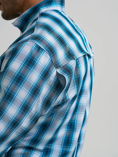 Wrangler Men's Performance Plaid Shirt - Teal