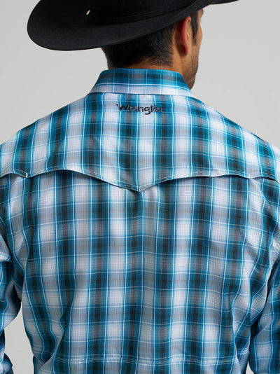 Wrangler Men's Performance Plaid Shirt - Teal
