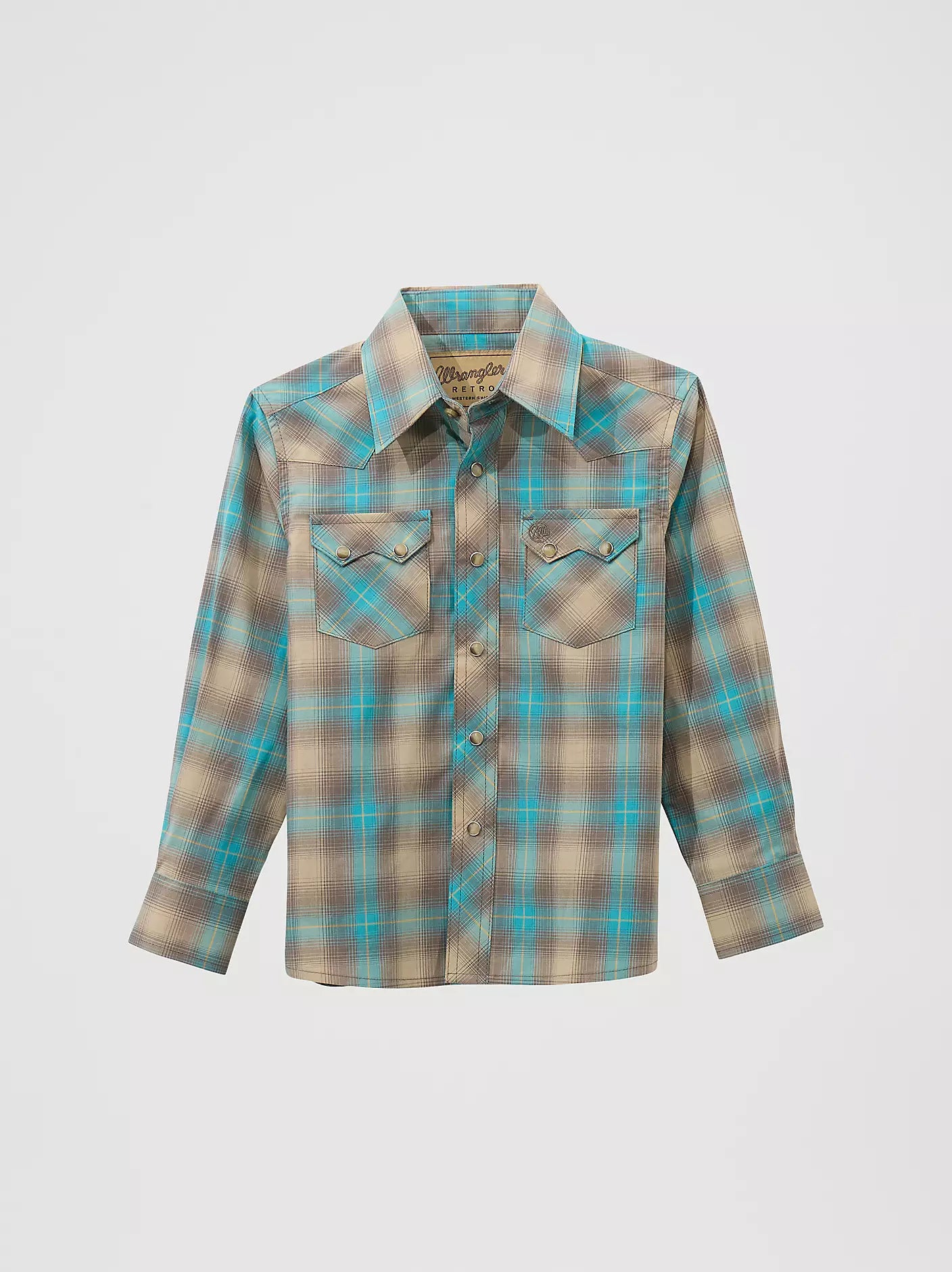 Wrangler Boys Retro Plaid Western Shirt