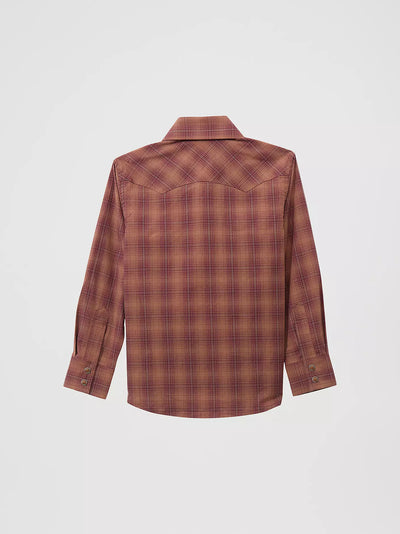 Wrangler Boy's Retro Plaid Western Shirt
