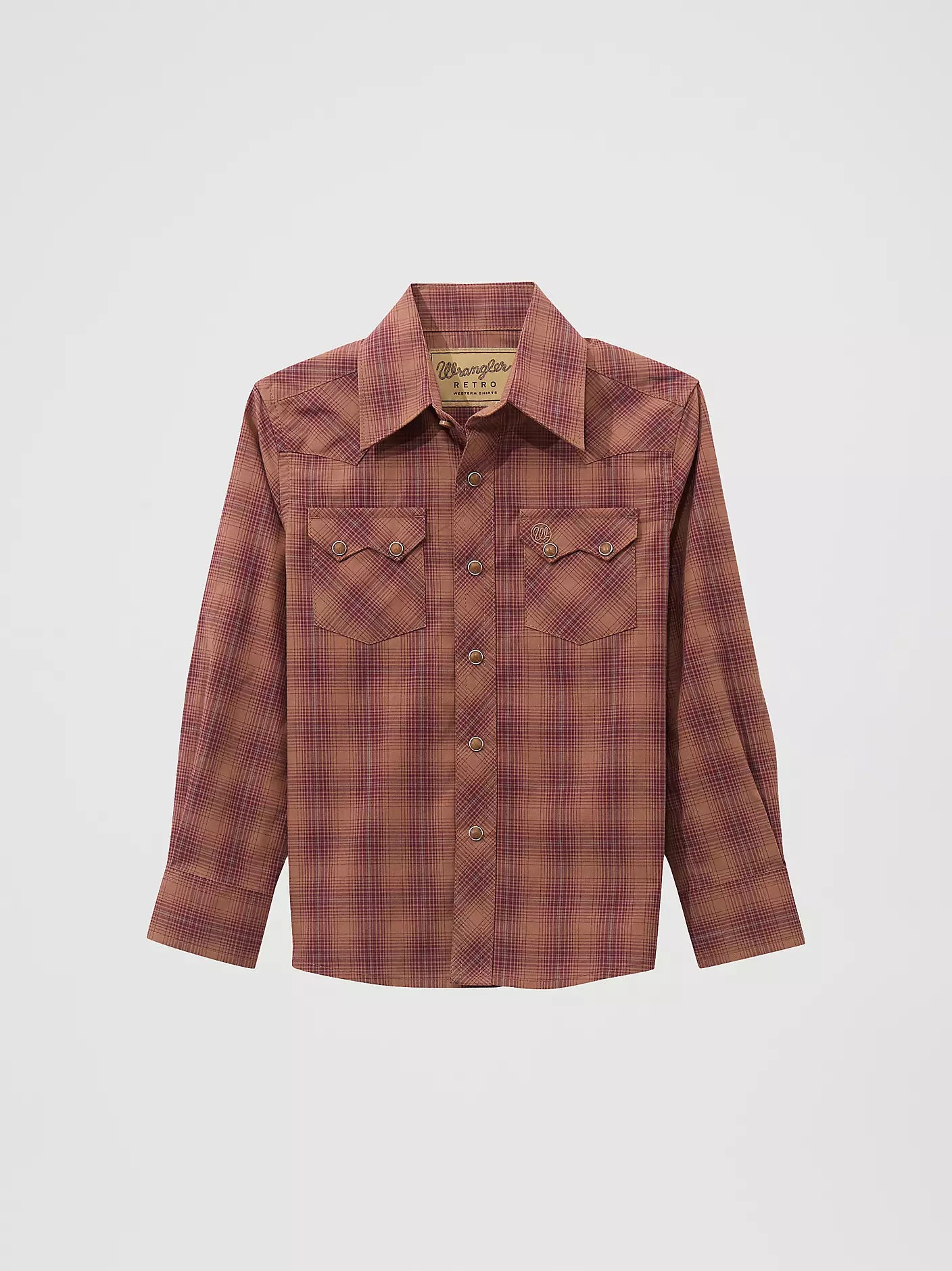 Wrangler Boy's Retro Plaid Western Shirt