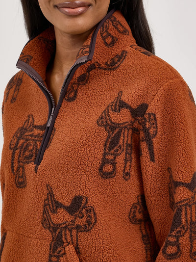 Wrangler Women's Retro 1/4 Zip Sherpa Pullover