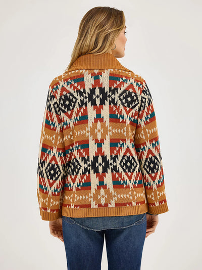 Wrangler Women's Western Pattern Cardigan Sweater