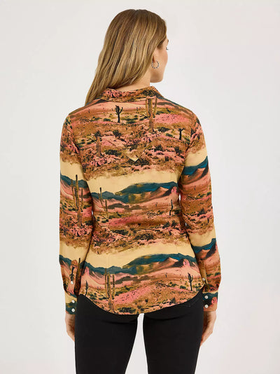 Wrangler Women's Desert Print Western Top