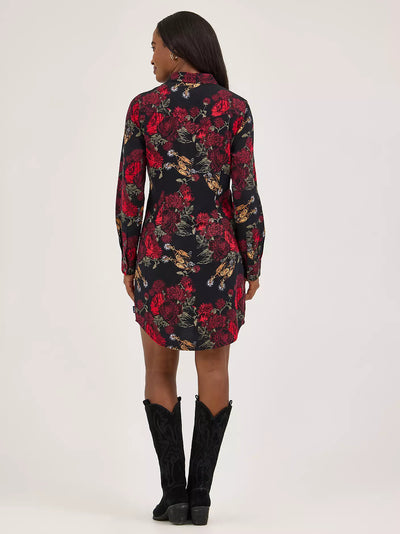 Wrangler Women's Floral Western Snap Dress