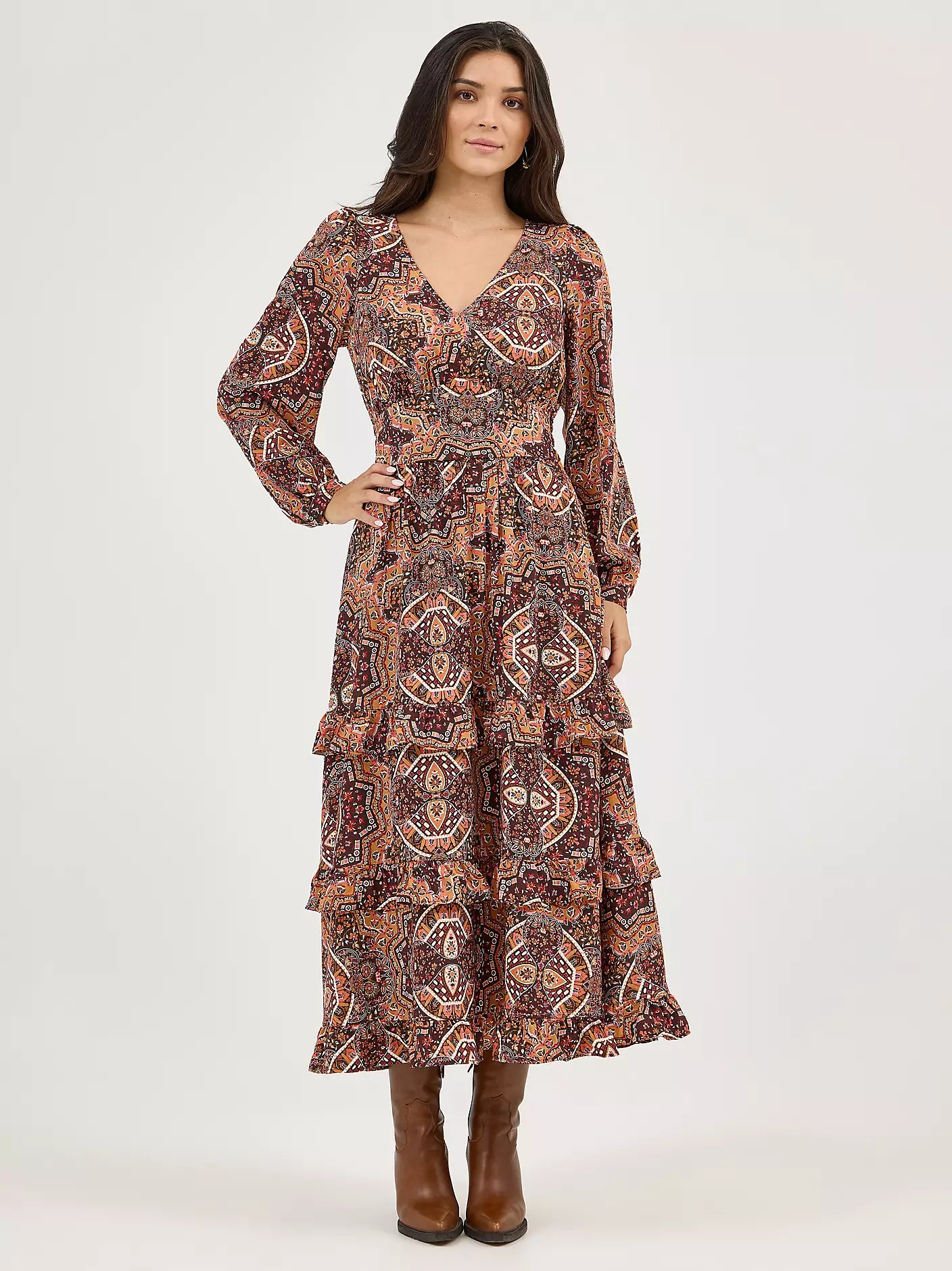 Wrangler Women's Ruffle Accent Maxi Dress Wrangler Women's Ruffle Accent Maxi Dress