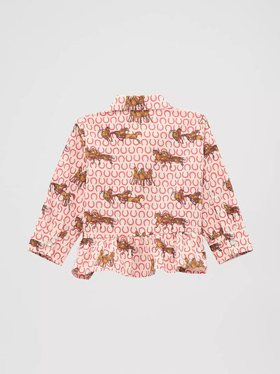 Wrangler Little Girl's Ruffle Hem Western Shirt