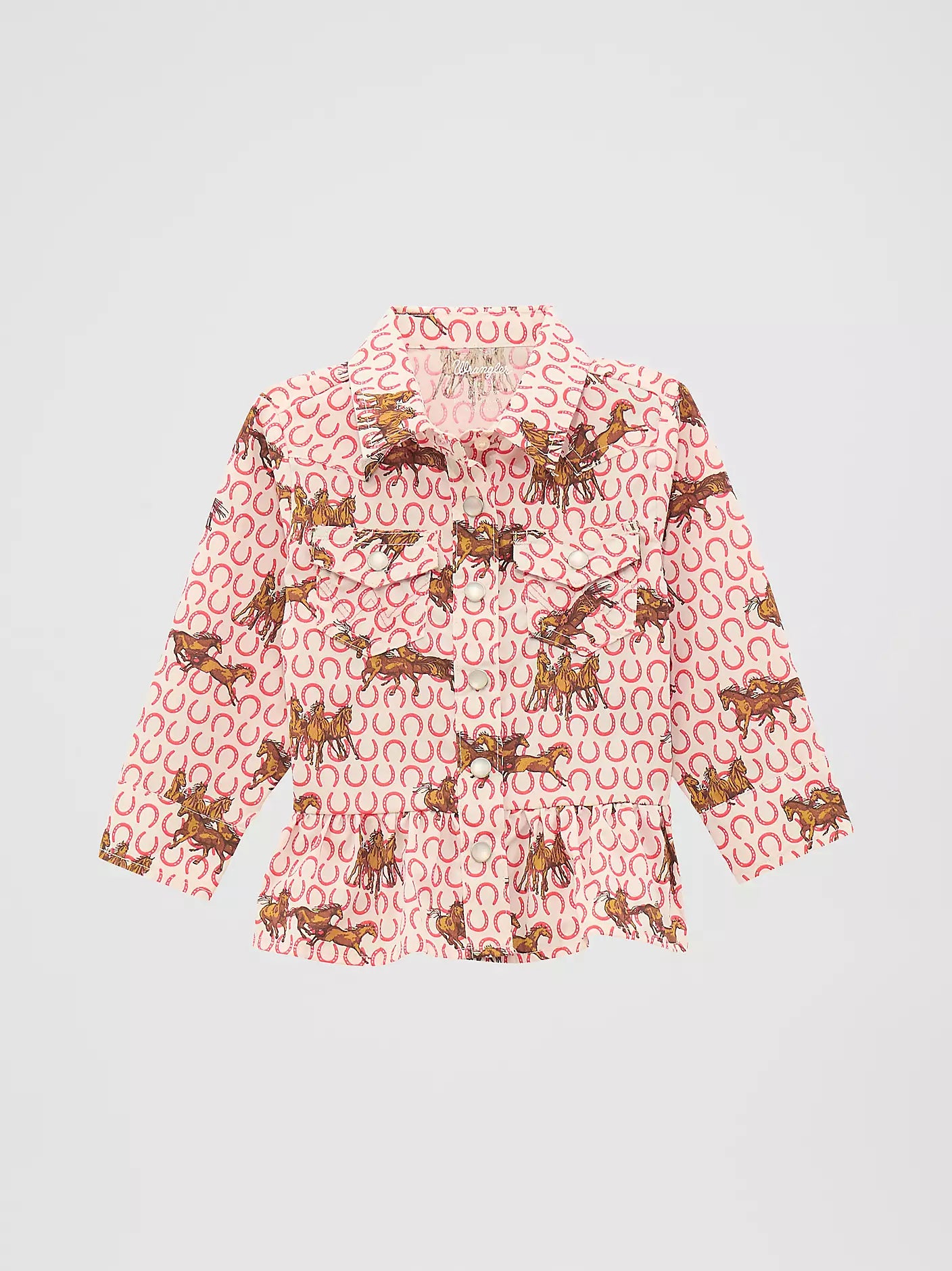 Wrangler Little Girl's Ruffle Hem Western Shirt