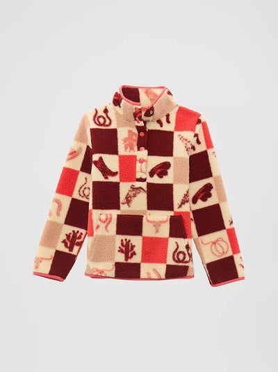 Wrangler Girl's Half -Snap Sherpa Pullover