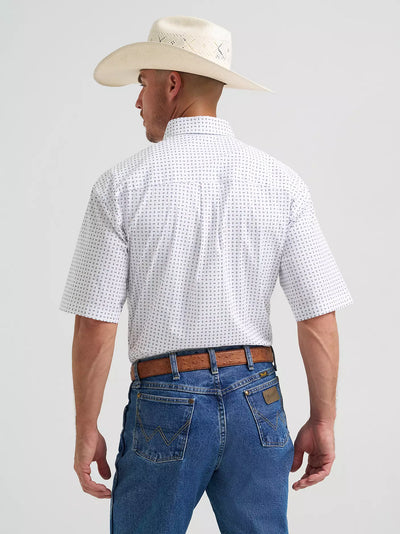 Wrangler Men's George Strait Baby Blue Dots Western Shirt