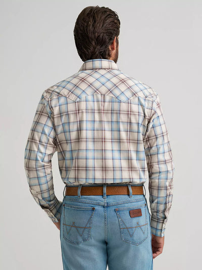 Wrangler Men's Plaid Sawtooth Pocket Western Shirt