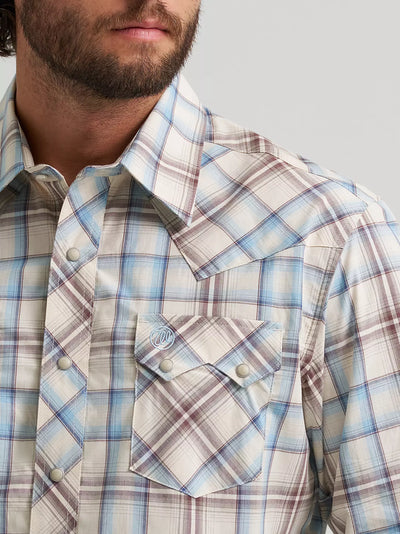 Wrangler Men's Plaid Sawtooth Pocket Western Shirt